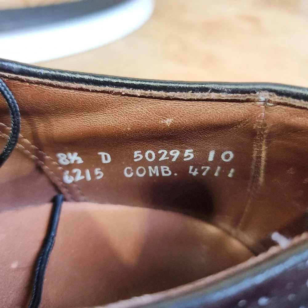 Allen Edmonds McAllister Shoes Mens 8.5‎ D Black Leather Wingtip Oxford USA